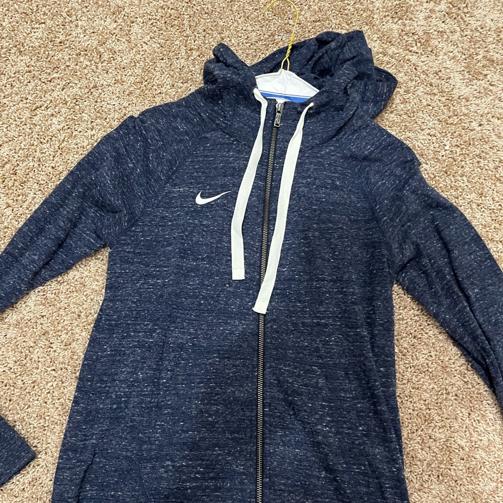 Nike Navy Blue and White Speckled Thin Hoodie - Picture 6 of 7